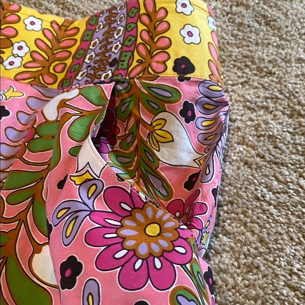 CAbi 14 Ashbury Hippie Floral Boho Pleat Mini Cotton Skirt w Pockets Cotton - Picture 6 of 10